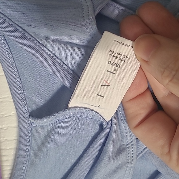 LIVI criss cross dip dyed tank top royal blue baby blue summer blouse with spand - Picture 4 of 13